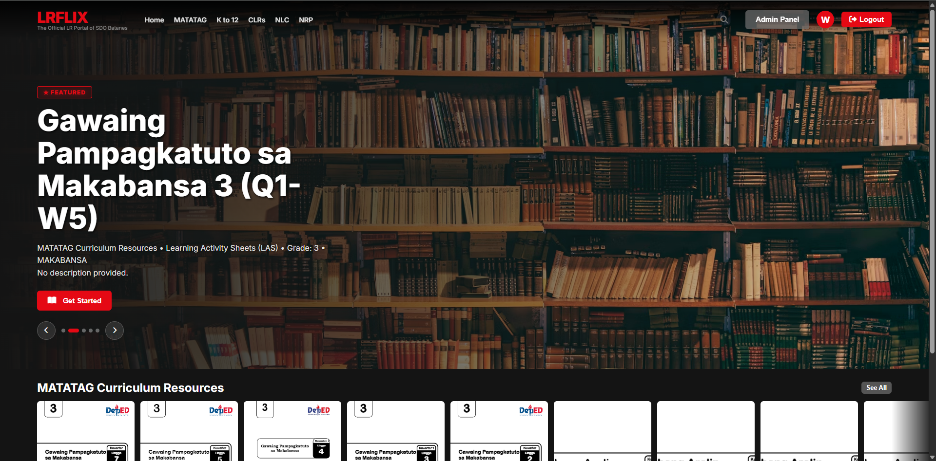 LRFlix learning resource library